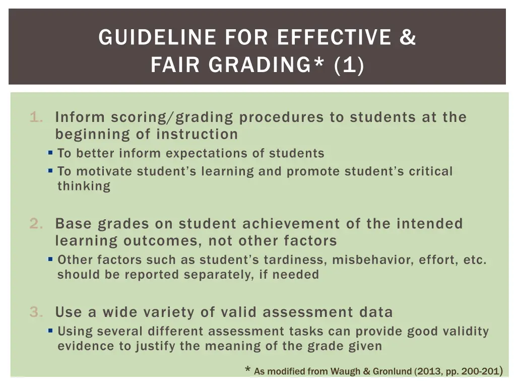 guideline for effective fair grading 1