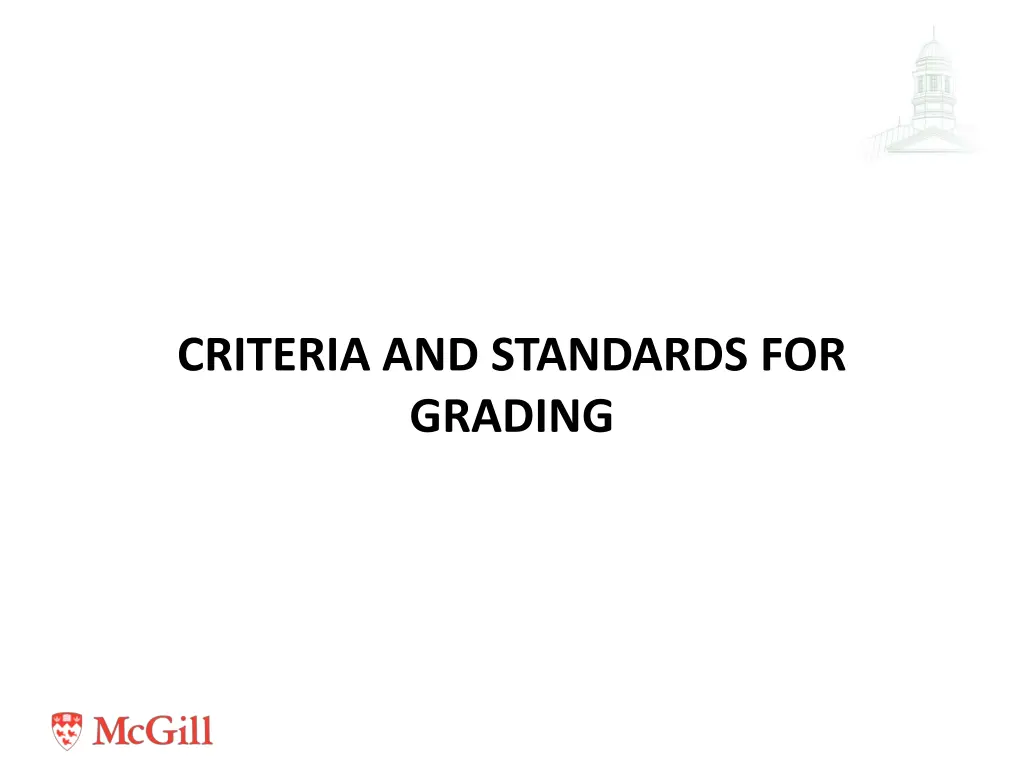 criteria and standards for grading