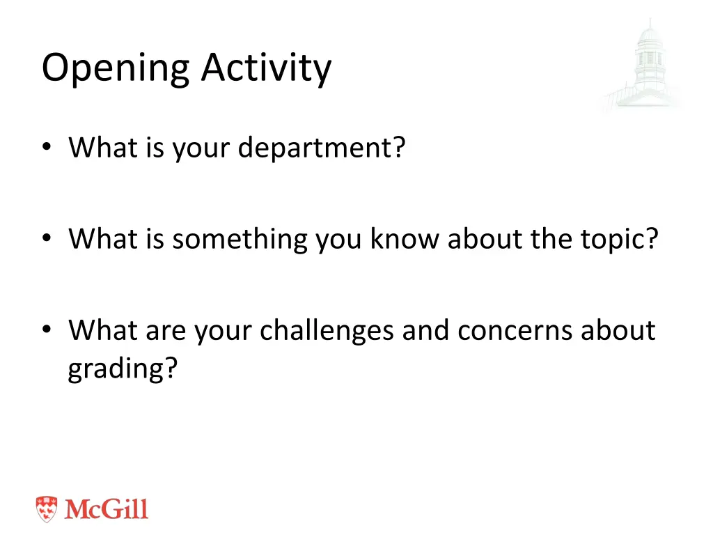 opening activity