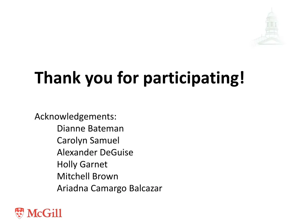 thank you for participating