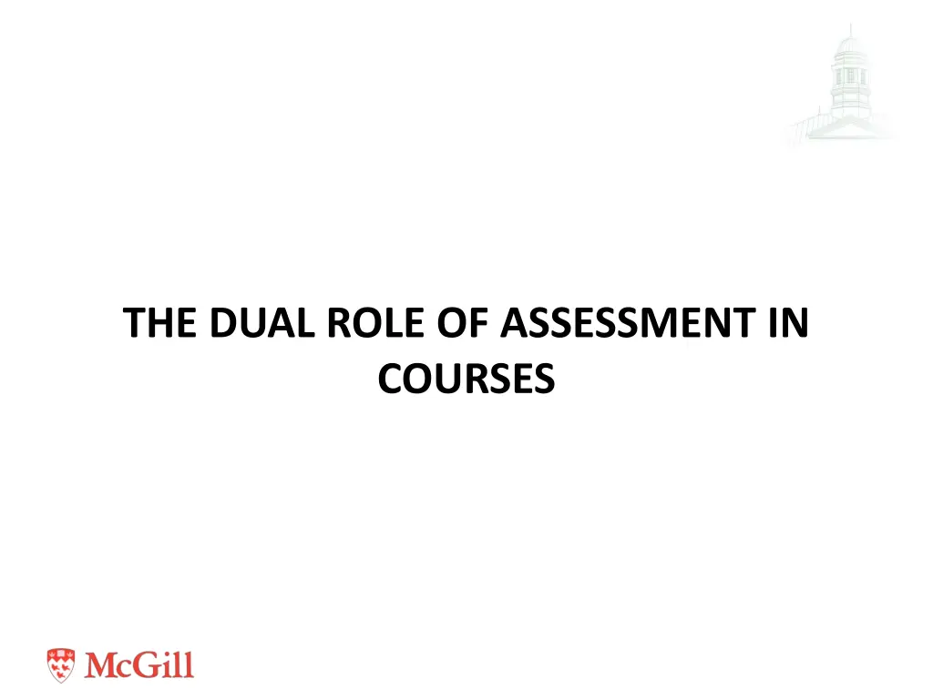 the dual role of assessment in courses