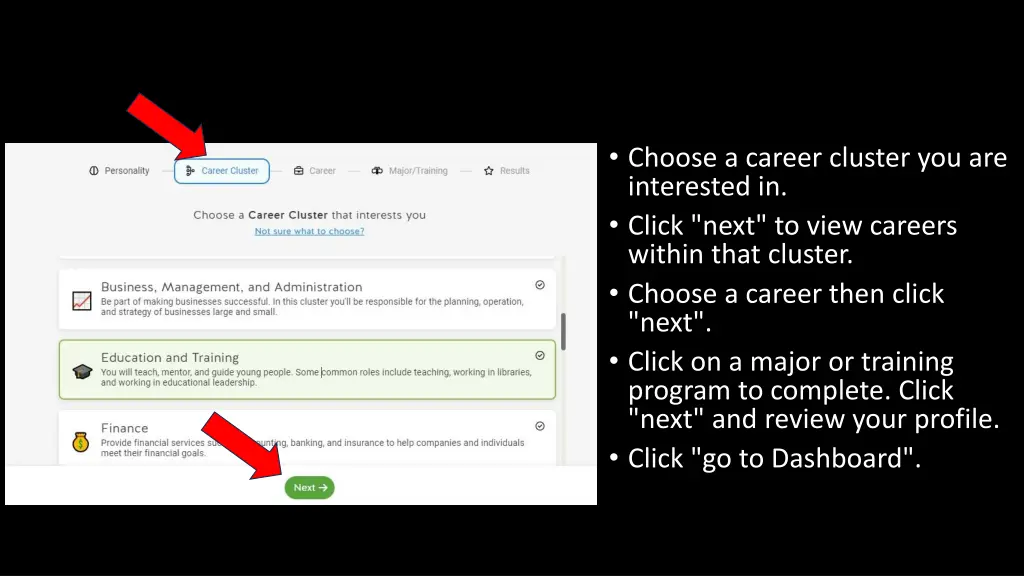 choose a career cluster you are interested