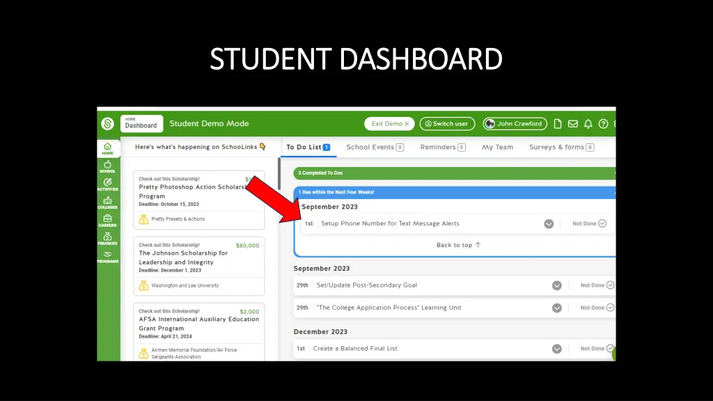 student dashboard student dashboard