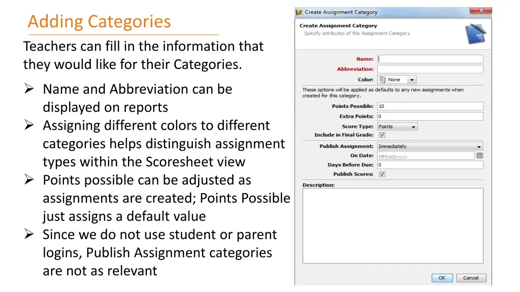 adding categories teachers can fill