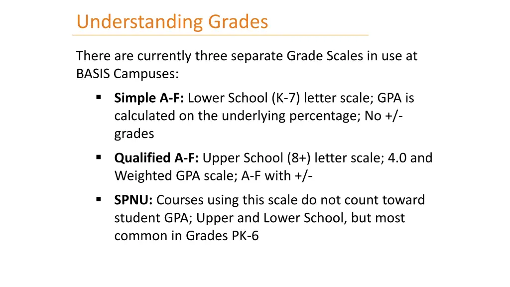 understanding grades