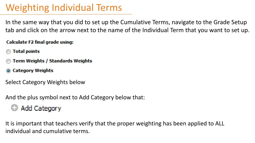 weighting individual terms 1