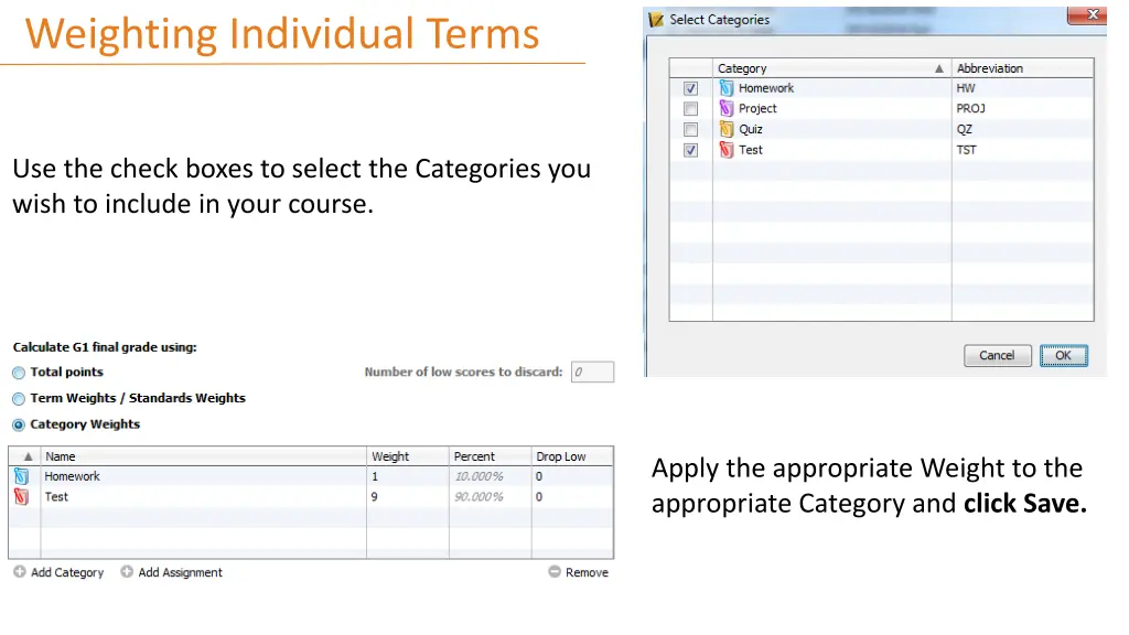 weighting individual terms 2