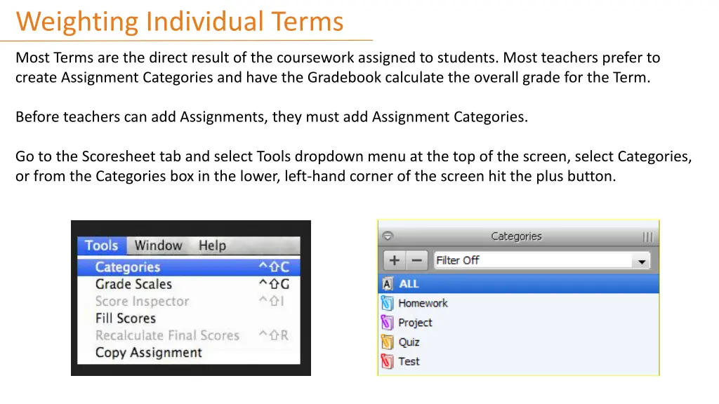 weighting individual terms