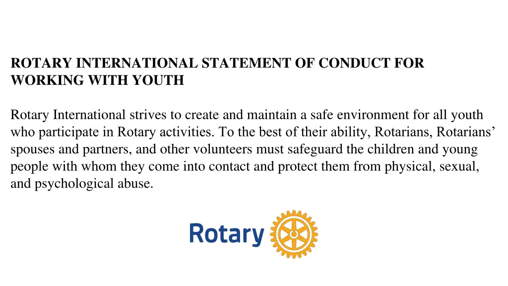 rotary international statement of conduct