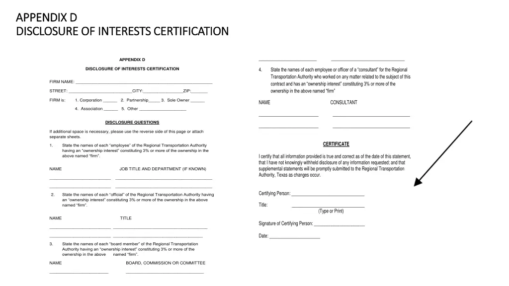 appendix d appendix d disclosure of interests