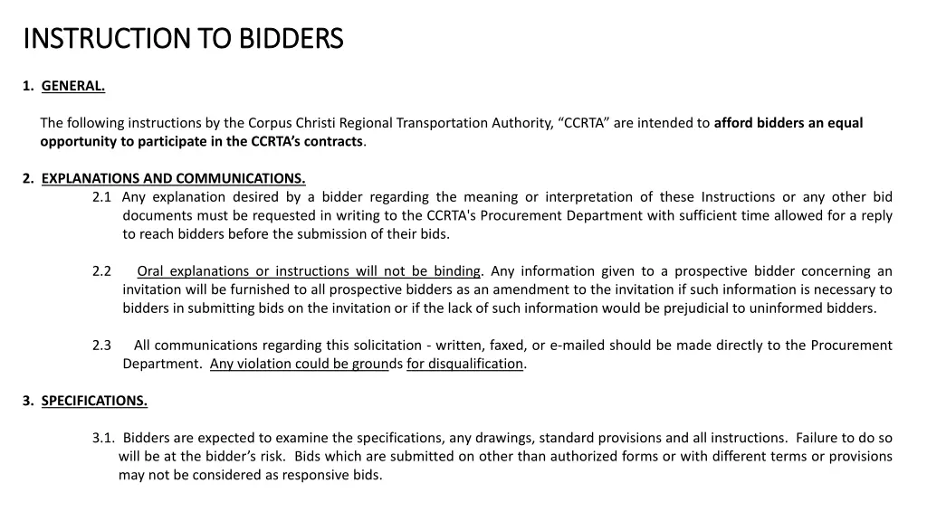 instruction to bidders instruction to bidders