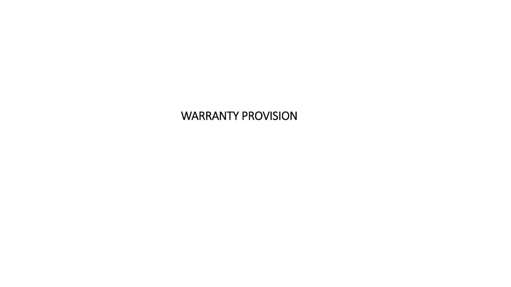 warranty provision warranty provision