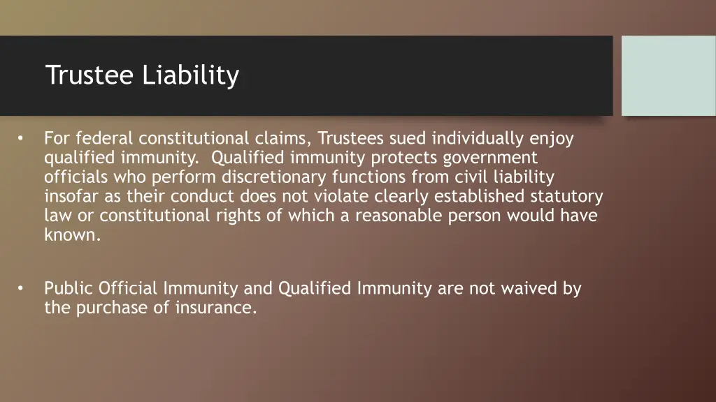 trustee liability