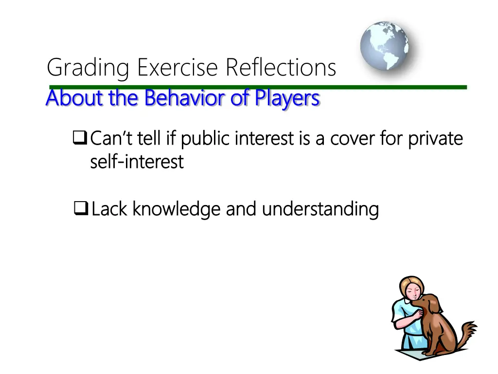 grading exercise reflections about the behavior