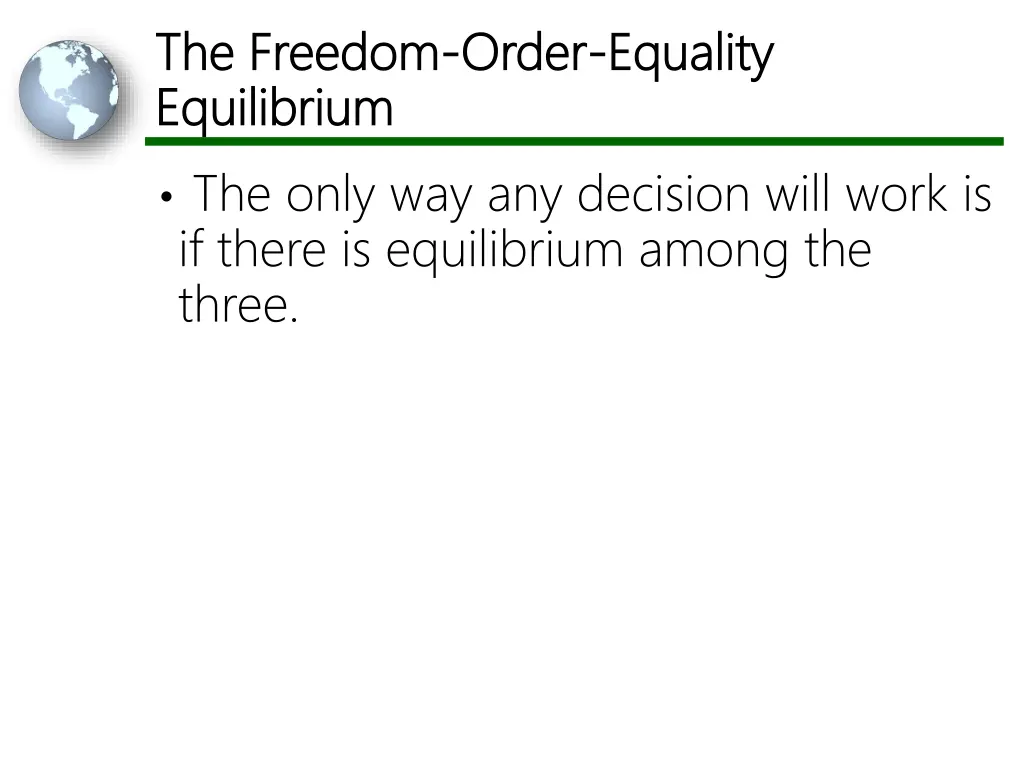 the freedom the freedom order equilibrium