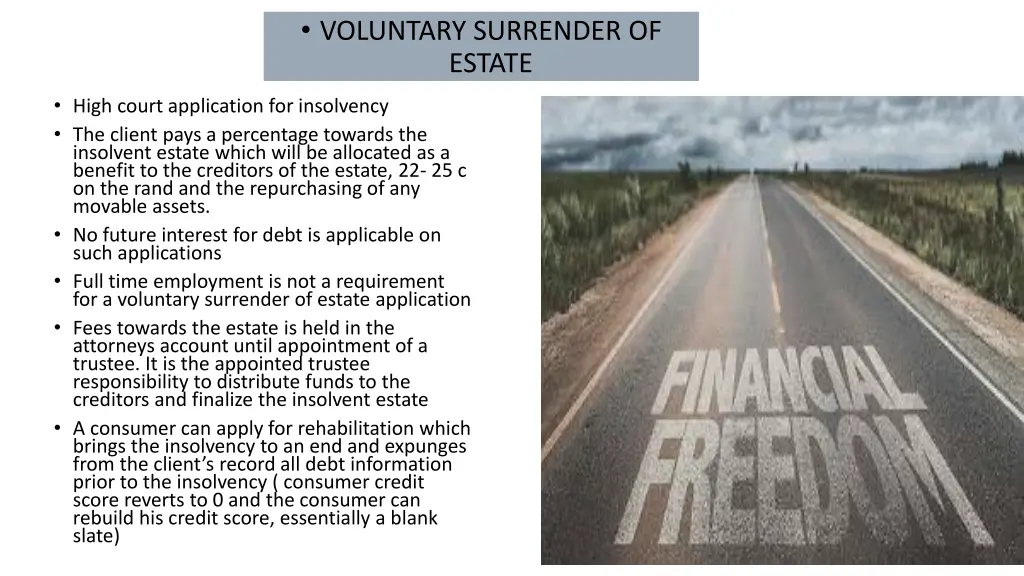 voluntary surrender of estate 1