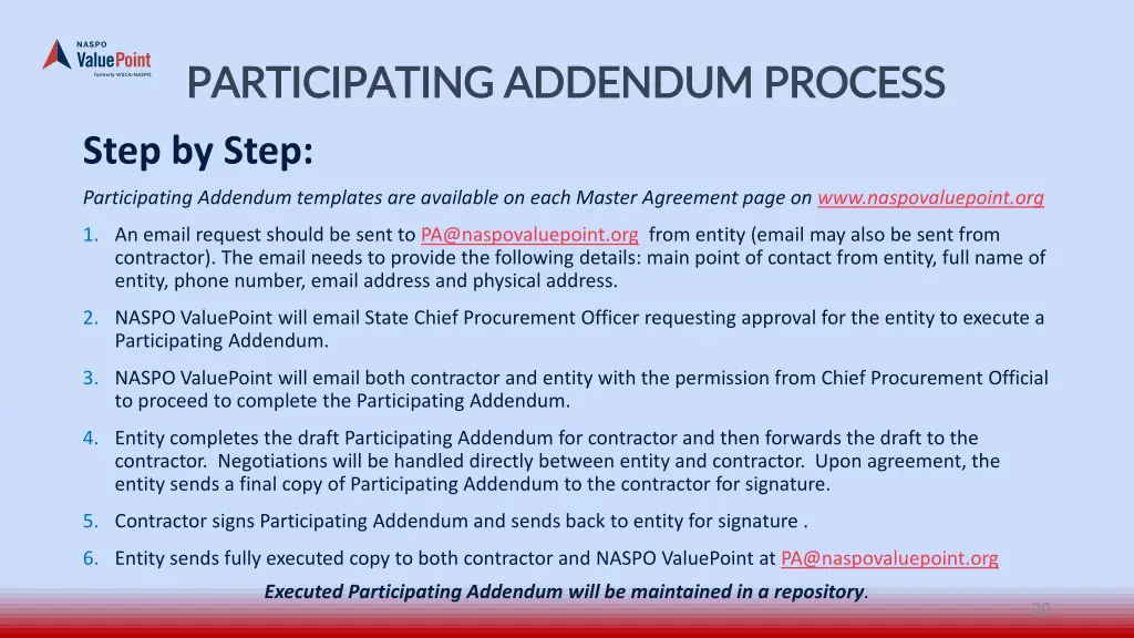 participating addendum process participating 4