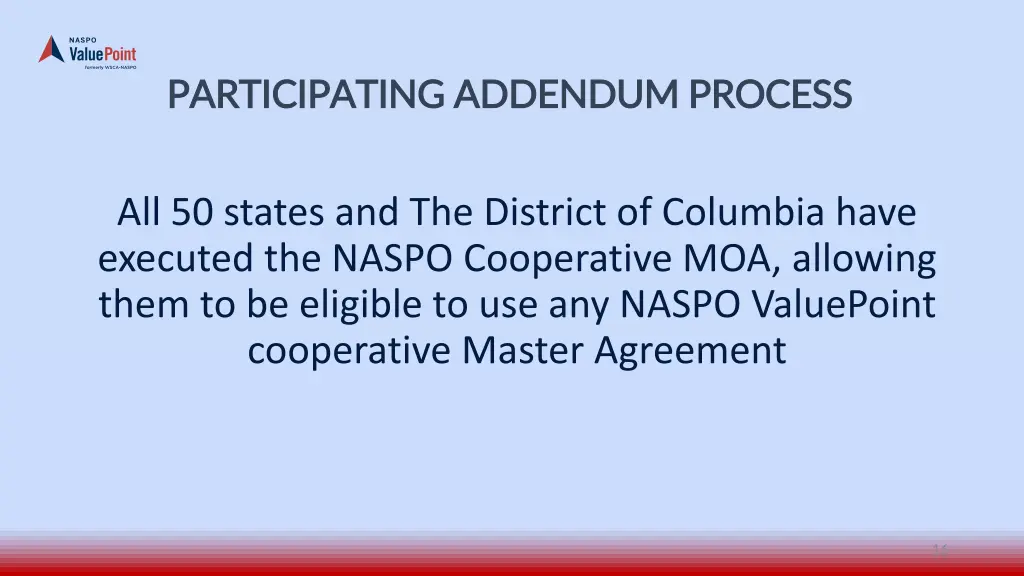 participating addendum process participating