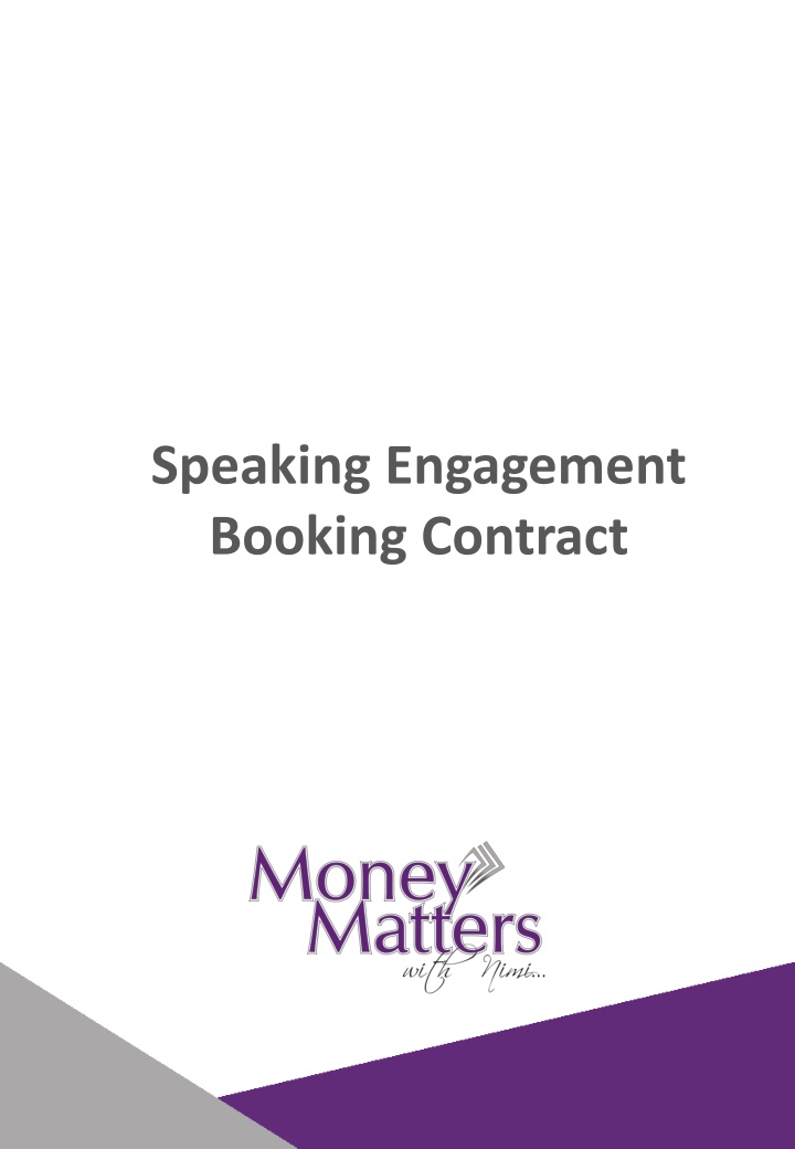 speaking engagement booking contract