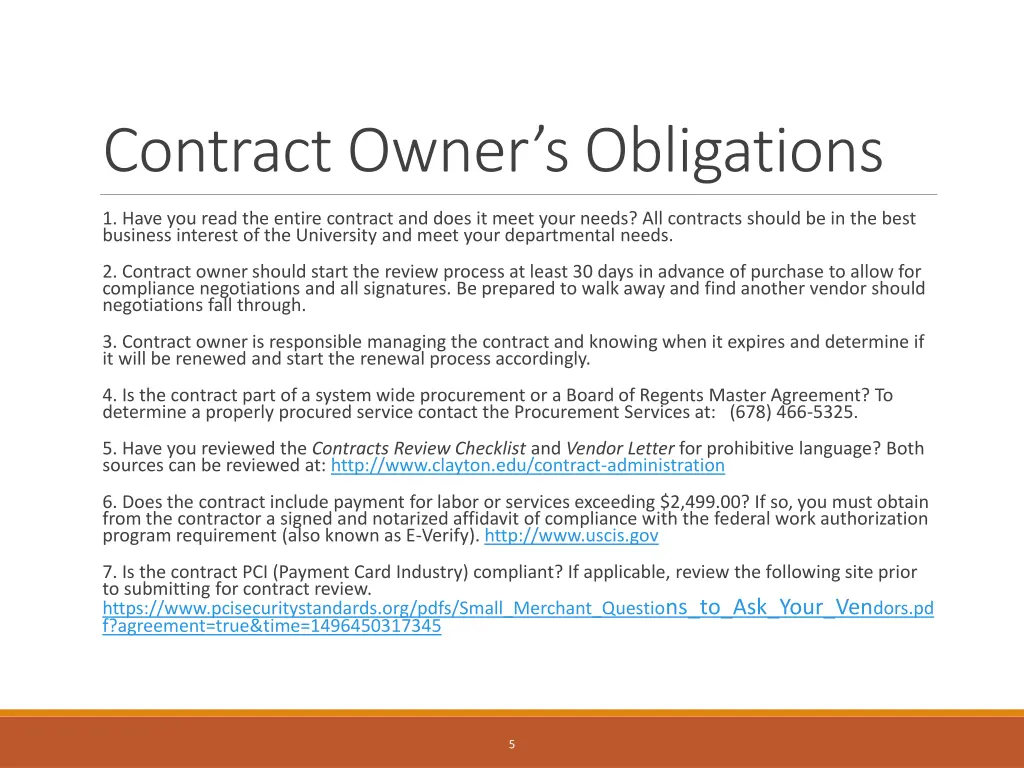contract owner s obligations