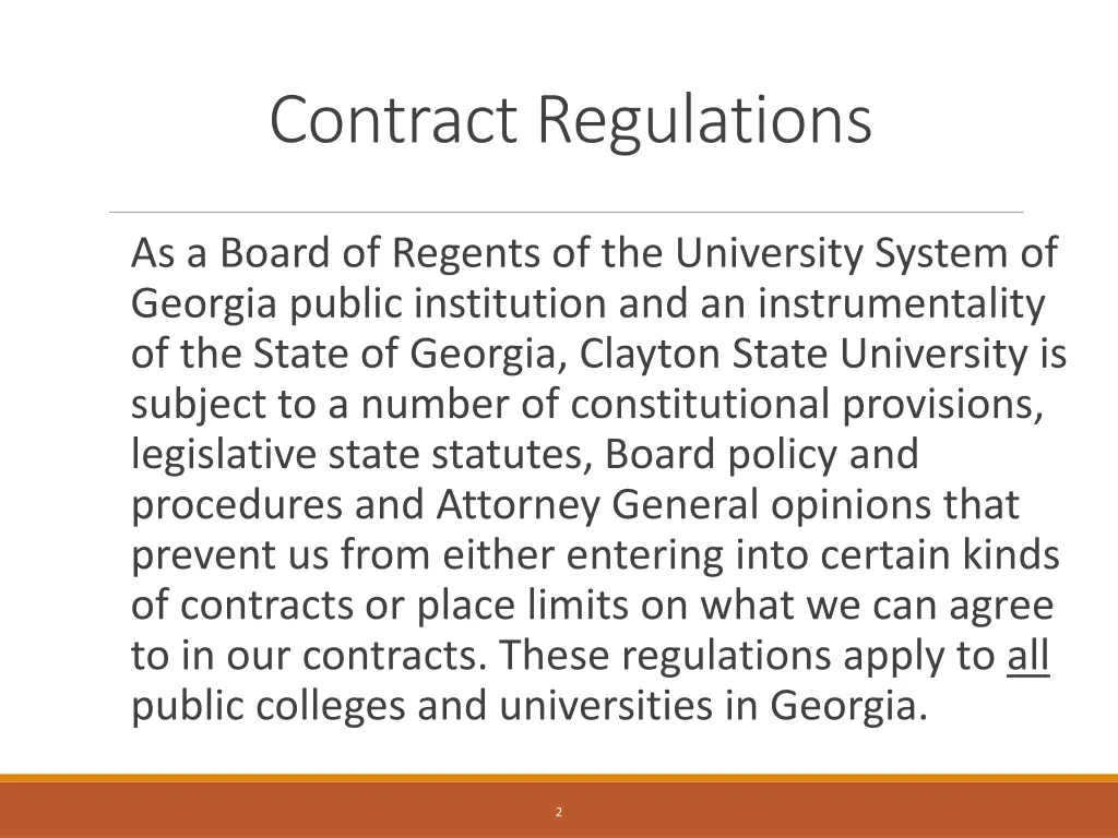 contract regulations