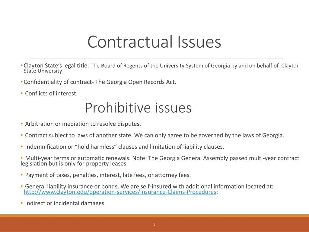 contractual issues