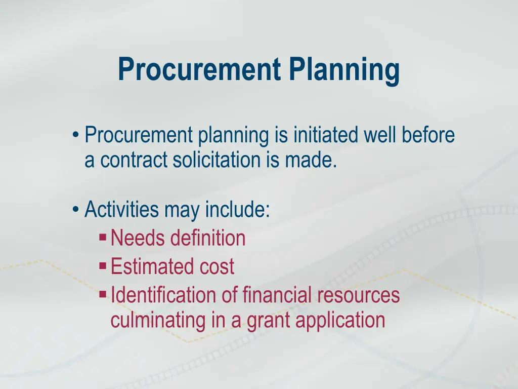 procurement planning