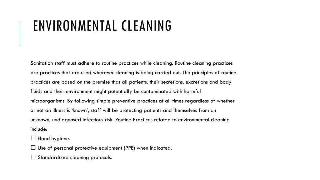 environmental cleaning