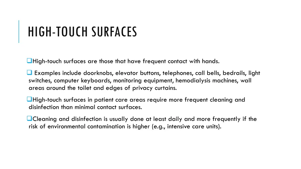 high touch surfaces