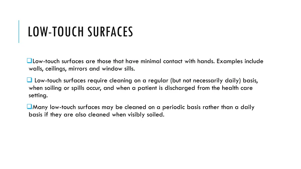 low touch surfaces