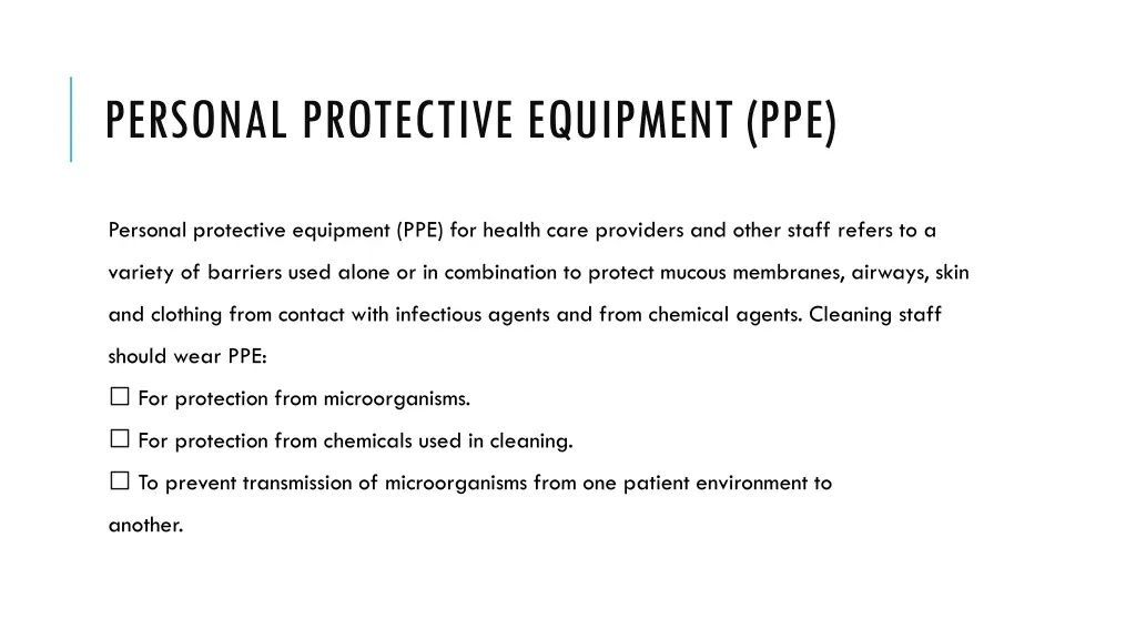 personal protective equipment ppe