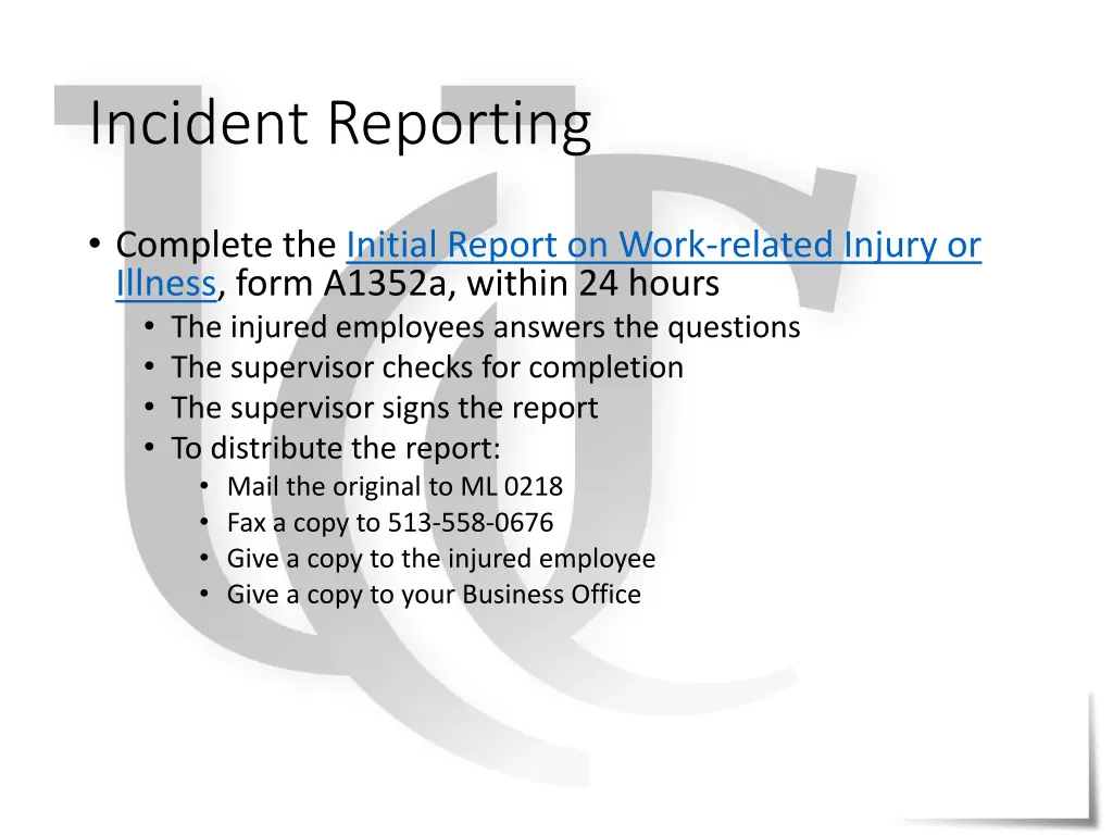 incident reporting