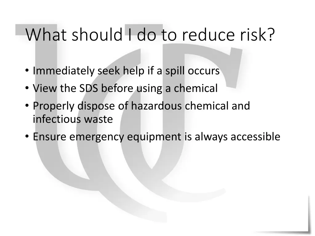 what should i do to reduce risk 1