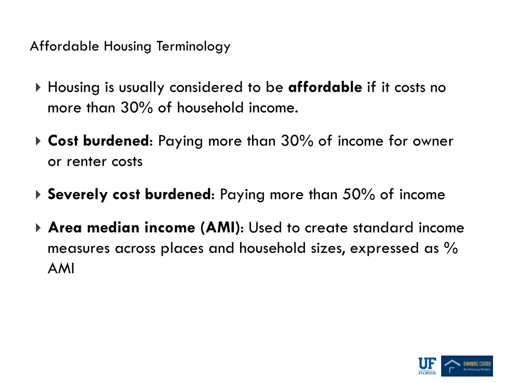affordable housing terminology