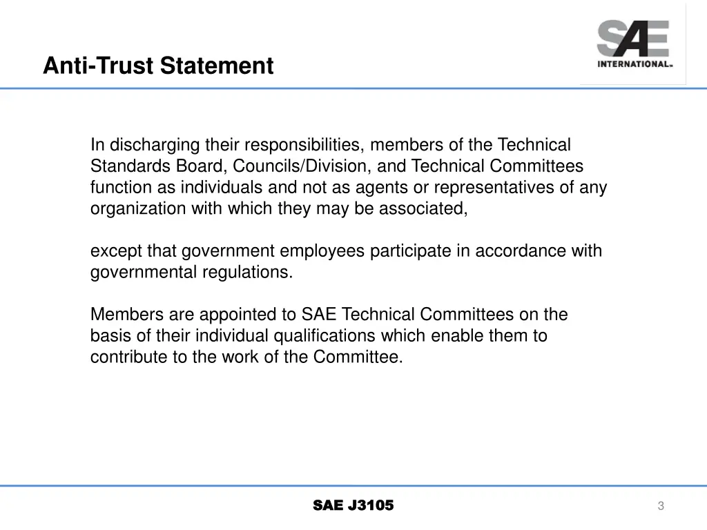 anti trust statement