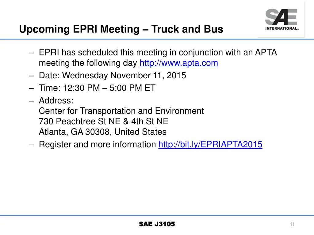 upcoming epri meeting truck and bus