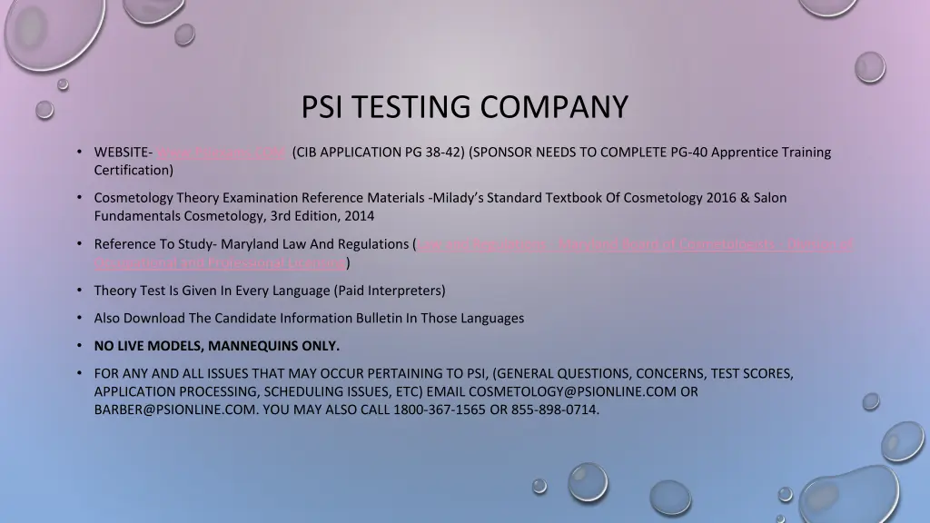 psi testing company