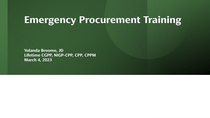 emergency procurement training