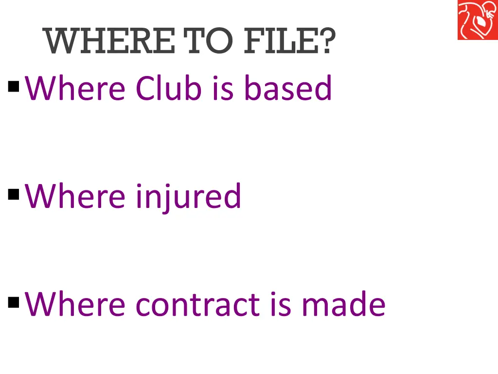 where to file where club is based