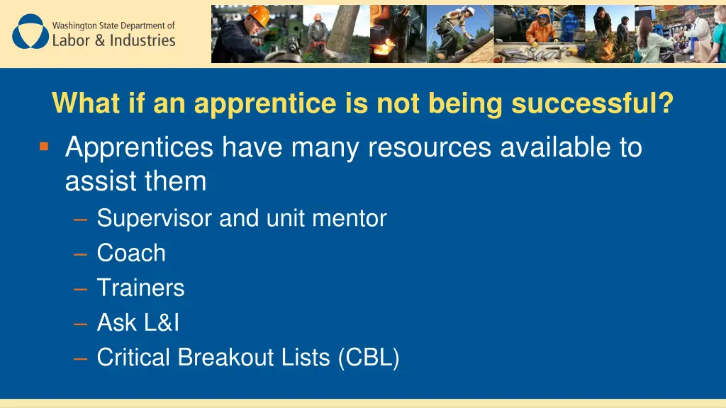 what if an apprentice is not being successful