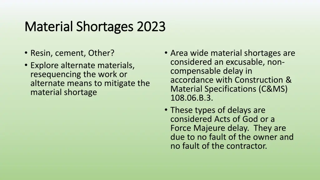 material shortages 2023 material shortages 2023