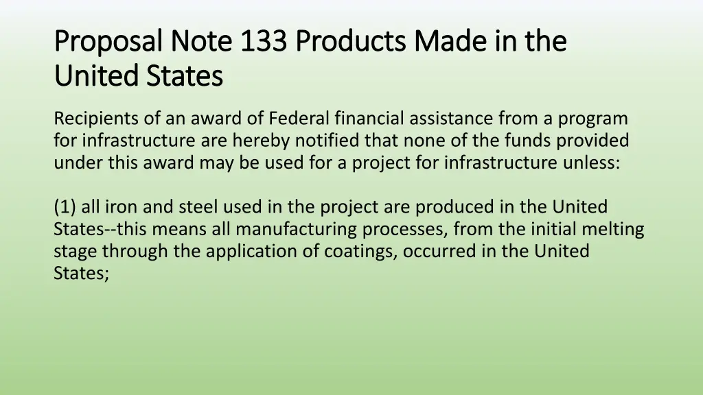 proposal note 133 products made in the proposal 2