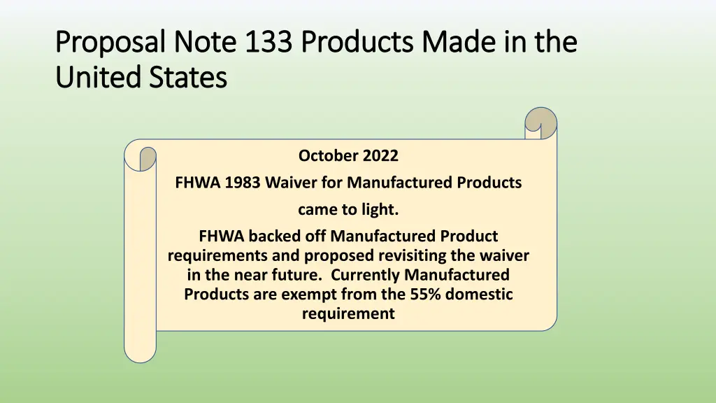 proposal note 133 products made in the proposal 4