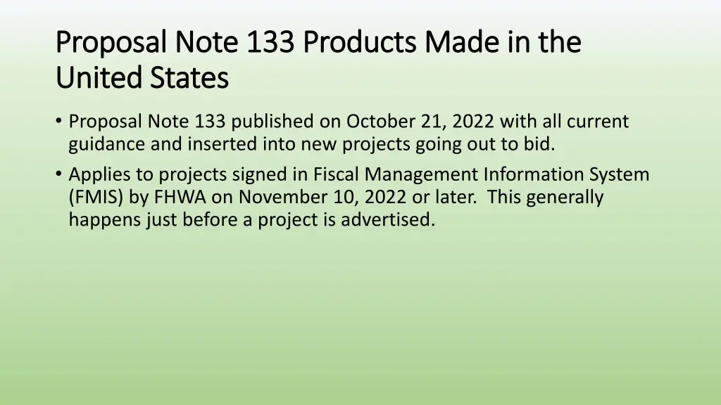 proposal note 133 products made in the proposal 6