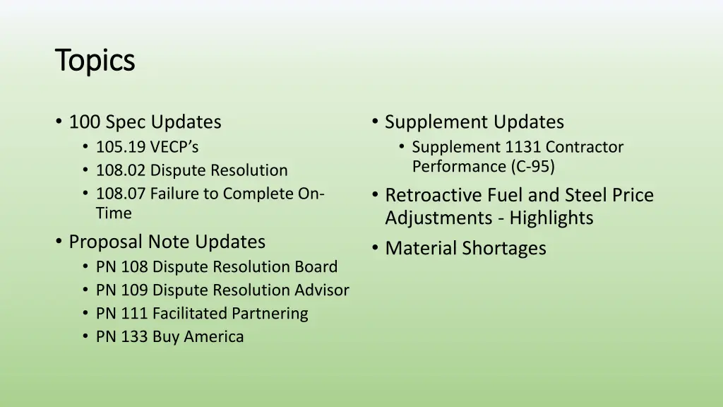 topics topics