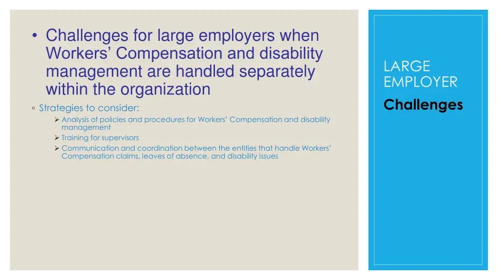 challenges for large employers when workers