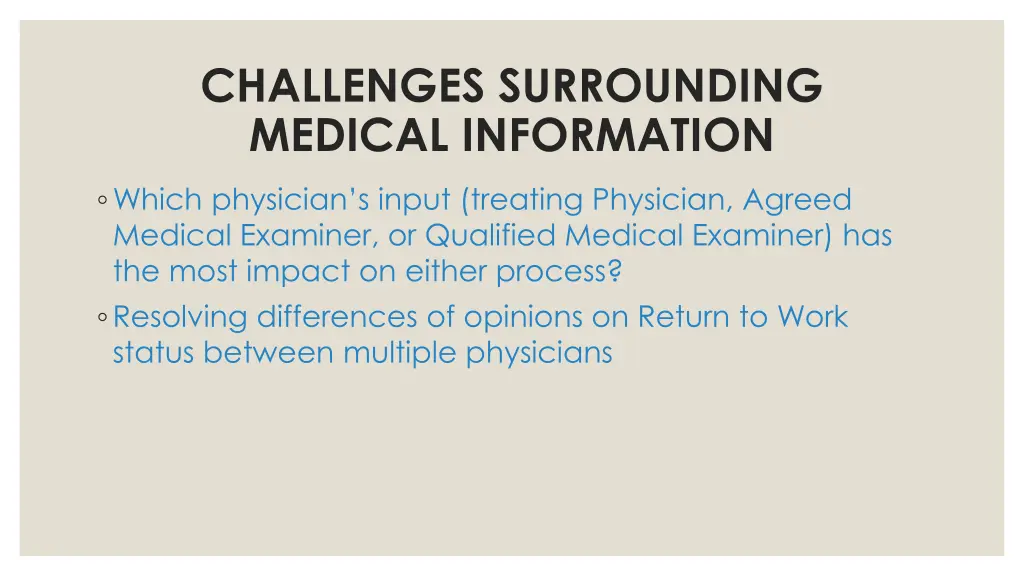 challenges surrounding medical information