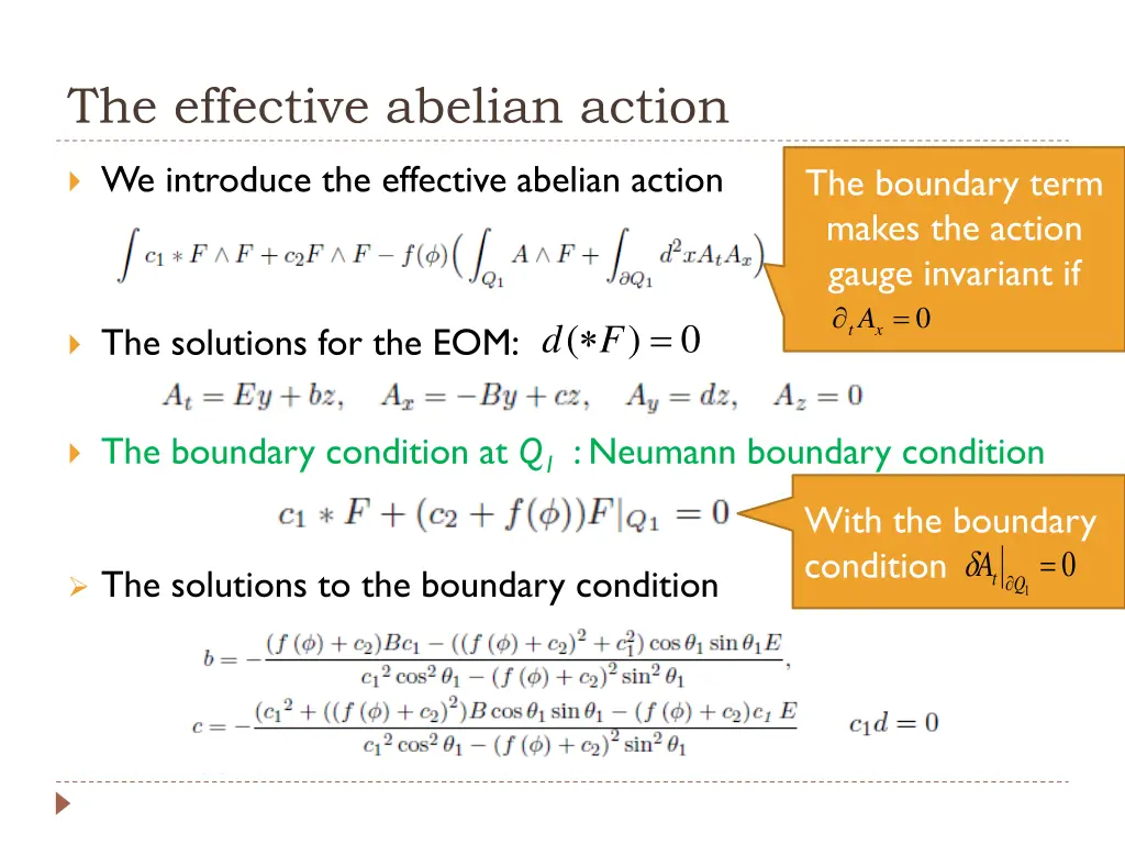 the effective abelian action