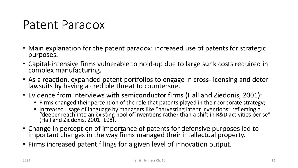 patent paradox