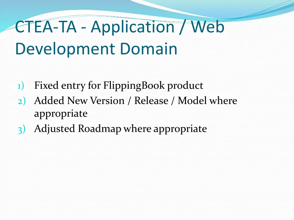 ctea ta application web development domain